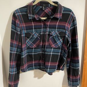Forever 21 Cropped Flannel Button Down
